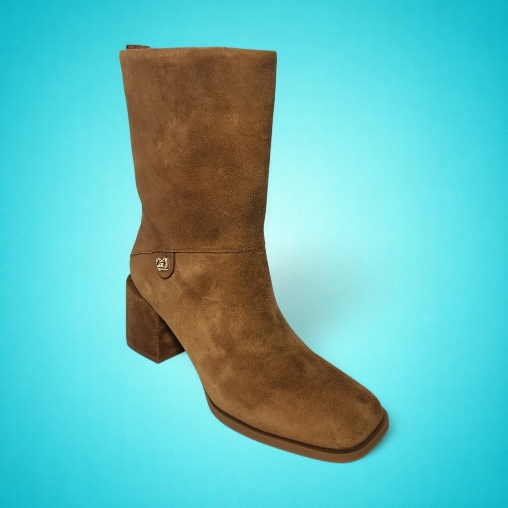 New Women's Aerosoles Oro Tobacco Suede Leather Mid-Calf Boots, Size 8.5M